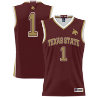 Texas State Bobcats Basketball Jersey, Maroon Sportswear Jersey Shirt, Sleeveless Athletic Tank Jersey, Casual Gift for Men, Style 201001052