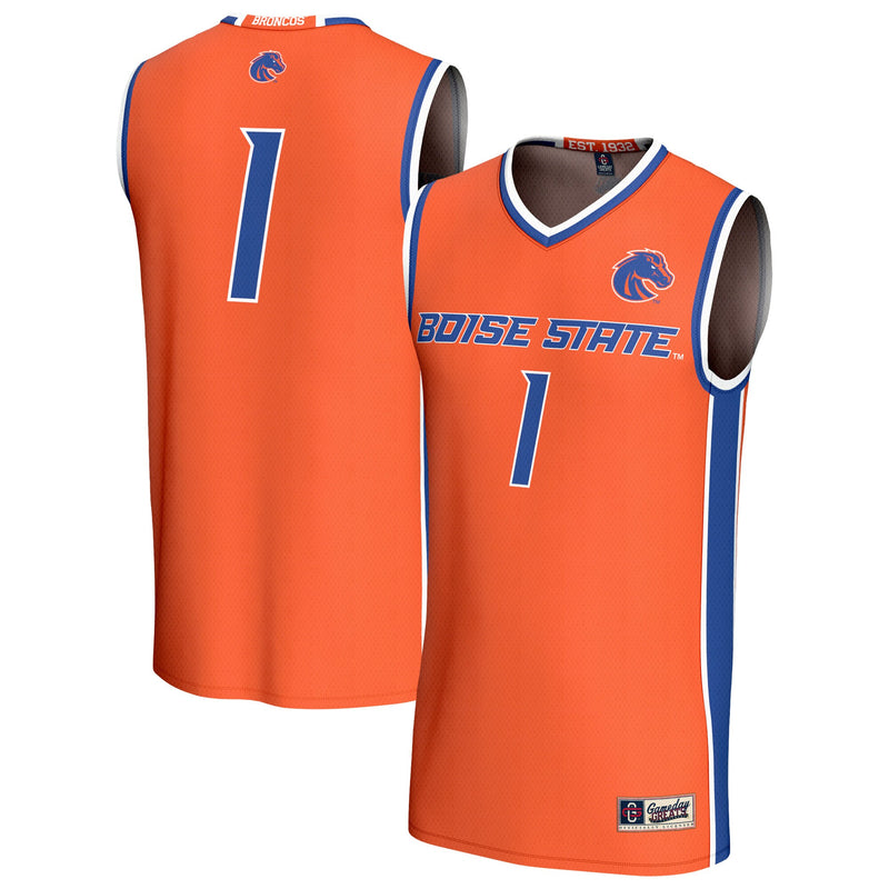 Boise State Broncos Basketball Jersey, Orange Fashion Sportswear Jersey Shirt, Sleeveless Athletic Tank Jersey, Casual Gift for Men