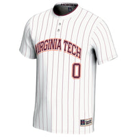 Virginia Tech Hokies Softball Jersey, White Fashion Sportswear Jersey Shirt, Lightweight Breathable Athletic Jersey, Casual Gift for Men