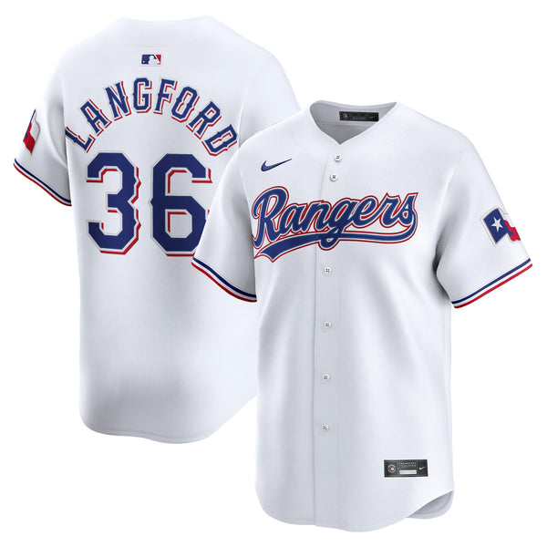 Texas Rangers Wyatt Langford White Home Limited Player Jersey