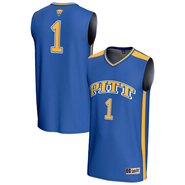 #1 Pitt Panthers Lightweight Collegiate Basketball Fashion Jersey - Royal