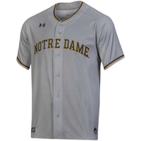 Notre Dame Fighting Irish Baseball Jersey, Gray Replica Sportswear Jersey Shirt, Lightweight Breathable Athletic Jersey, Casual Gift for Men