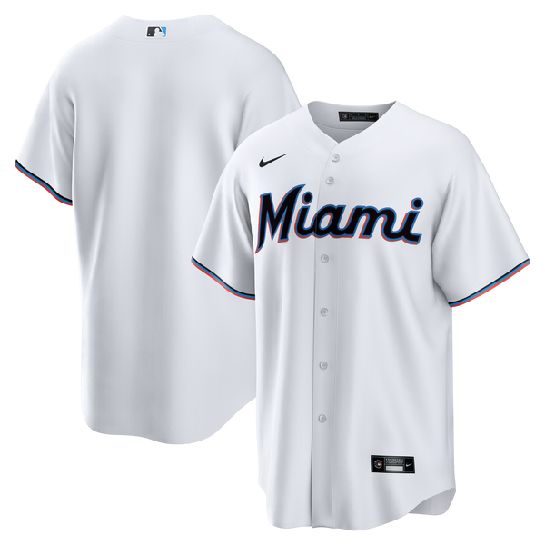 Miami Marlins White Home Big & Tall Replica Jersey