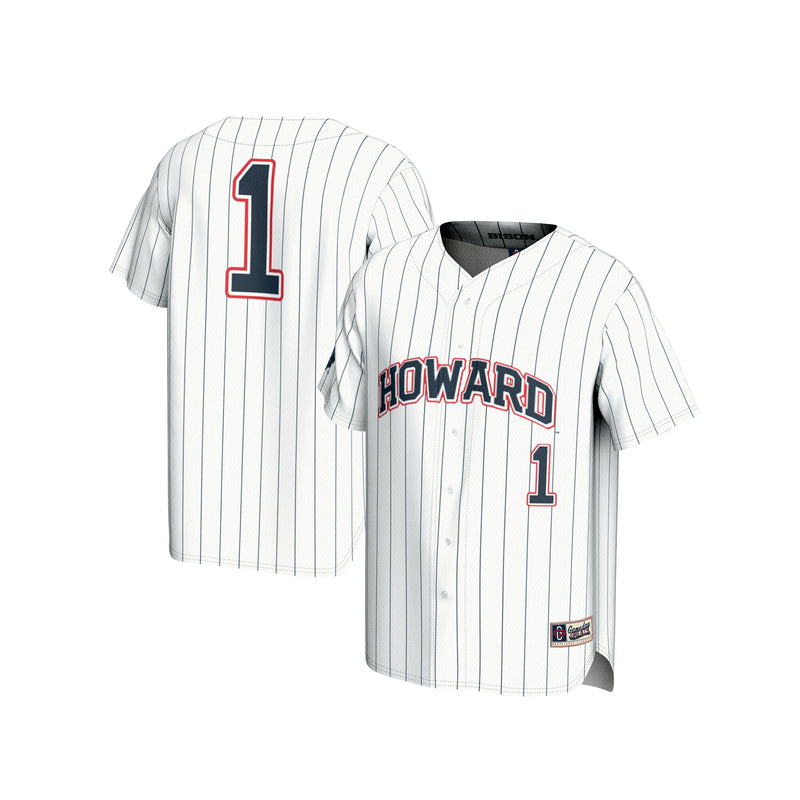 Howard Bison Baseball Jersey, White Fashion Lightweight Sportswear Jersey Shirt, Lightweight Breathable Athletic Jersey, Casual Gift for Men