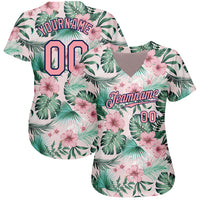 Custom Baseball Jersey, White Pink Navy Sportswear Jersey Shirt, Athletic Button Down Moisture Wicking Jersey, Casual Gift for Men