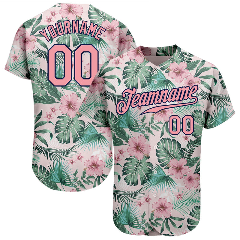 Custom Baseball Jersey, White Pink Navy Sportswear Jersey Shirt, Athletic Button Down Moisture Wicking Jersey, Casual Gift for Men