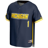 Michigan Wolverines Baseball Jersey, Navy Sportswear Jersey Shirt, Lightweight Breathable Athletic Jersey, Casual Gift for Men, Style 201141761
