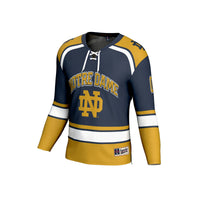 Notre Dame Fighting Irish Hockey Jersey, Navy Fashion Sportswear Jersey Shirt, Long Sleeve Hockey Sweater Jersey, Casual Gift for Men