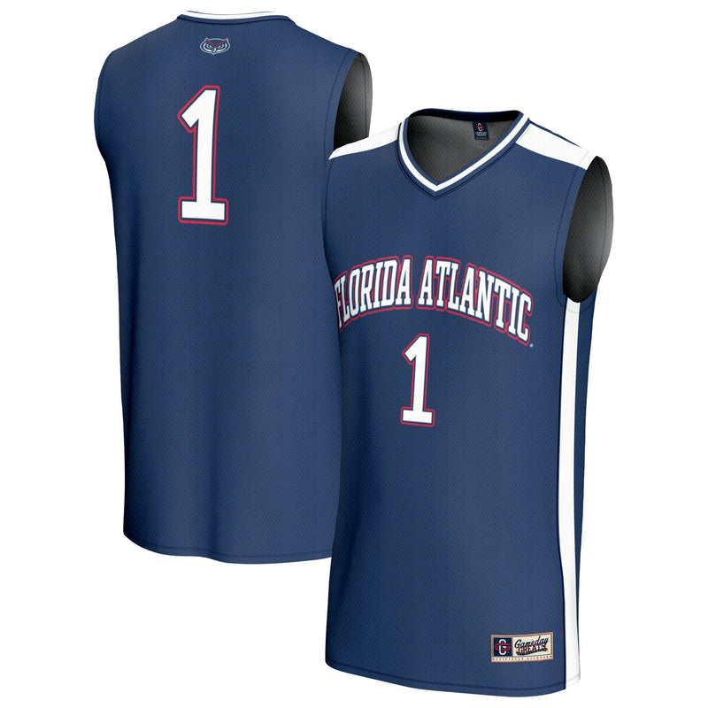 Florida Atlantic Owls Basketball Jersey, Navy Lightweight Sportswear Jersey Shirt, Sleeveless Athletic Tank Jersey, Casual Gift for Men