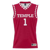 Temple Owls Basketball Jersey, Red Fashion Sportswear Jersey Shirt, Sleeveless Athletic Tank Jersey, Casual Gift for Men