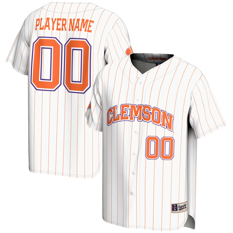 Clemson Tigers Baseball Jersey, White Lightweight Sportswear Jersey Shirt, Lightweight Breathable Athletic Jersey, Casual Gift for Men