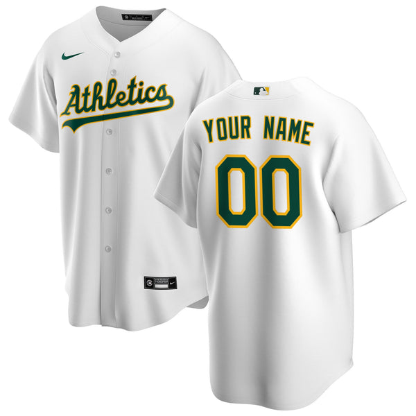Athletics White Home Replica Custom Jersey