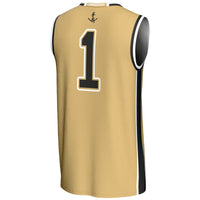Vanderbilt Commodores Basketball Jersey, Gold Lightweight Sportswear Jersey Shirt, Sleeveless Athletic Tank Jersey, Casual Gift for Men