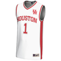 Houston Cougars Basketball Jersey, White Lightweight Sportswear Jersey Shirt, Sleeveless Athletic Tank Jersey, Casual Gift for Men