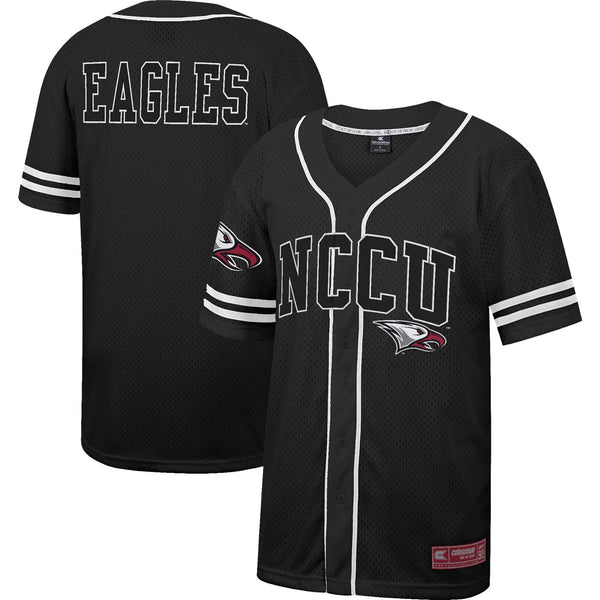 Black North Carolina Central Eagles Free Spirited Mesh Button-Up Baseball Jersey