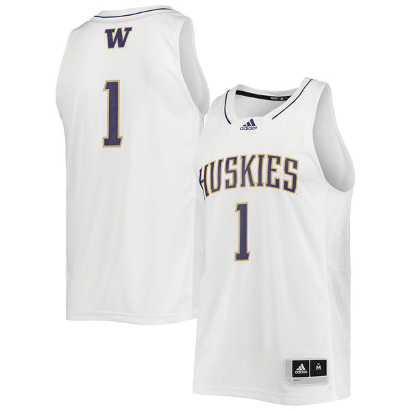 #1 Washington Huskies Swingman Basketball Jersey - White