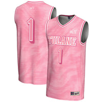 Tulane Green Wave Basketball Jersey, Pink Lightweight Sportswear Jersey Shirt, Sleeveless Athletic Tank Jersey, Casual Gift for Men