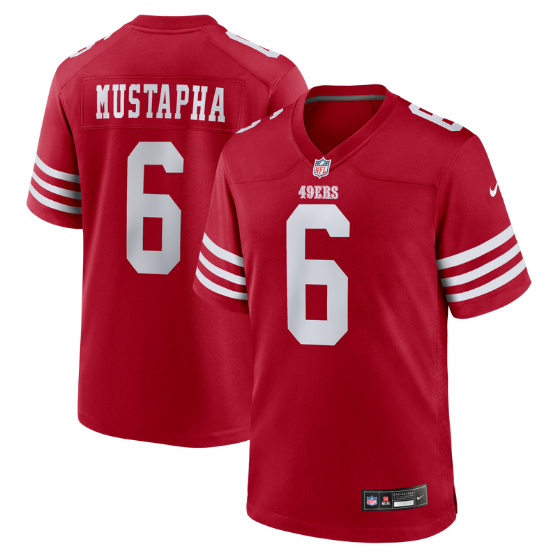 Malik Mustapha San Francisco 49ers Football Jersey, Scarlet Sportswear Jersey Shirt, Lightweight Breathable Athletic Jersey, Casual Gift for Men