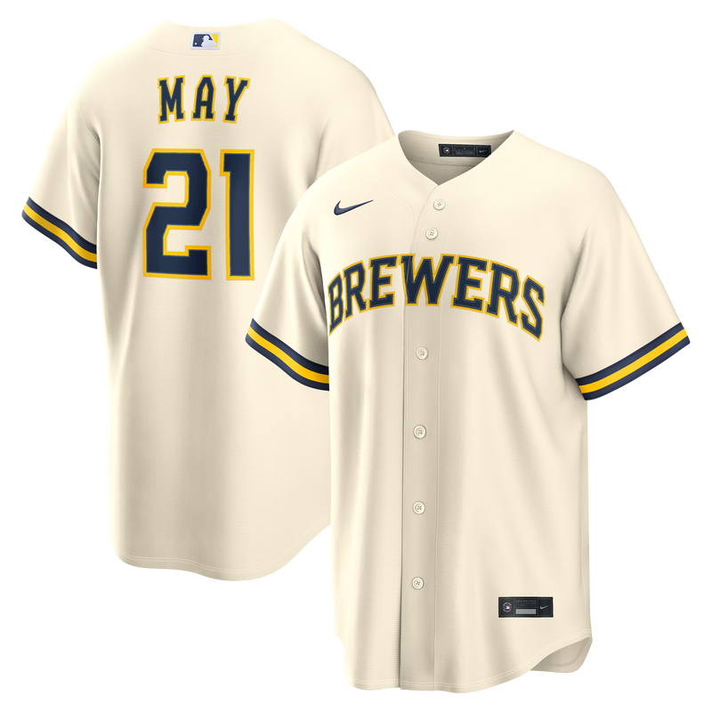 Dustin May Milwaukee Brewers Baseball Jersey, Cream Replica Sportswear Jersey Shirt, Lightweight Breathable Athletic Jersey, Casual Gift for Men
