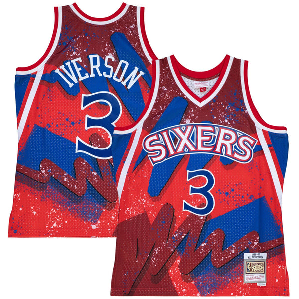 Philadelphia 76ers Hyper Hoops Swingman Jersey - Allen Iverson - Scarlett