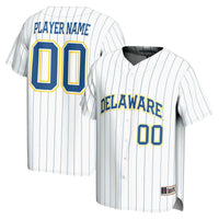 Delaware Fightin' Blue Hens Baseball Jersey, White Sportswear Jersey Shirt, Lightweight Breathable Athletic Jersey, Casual Gift for Men