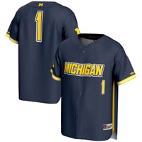 Michigan Wolverines Baseball Jersey, Navy Sportswear Jersey Shirt, Lightweight Breathable Athletic Jersey, Casual Gift for Men, Style 201141761