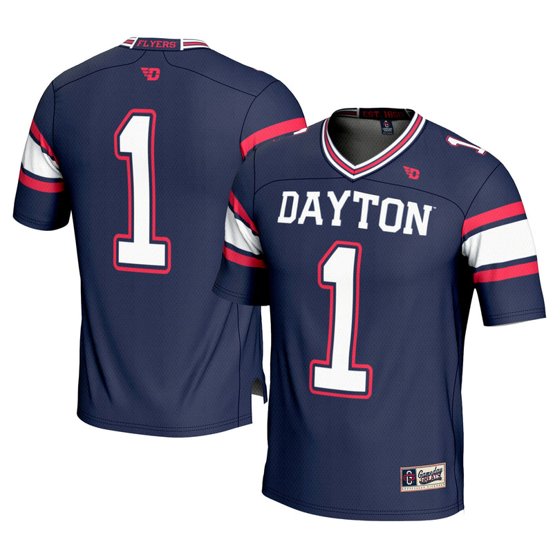 Dayton Flyers Football Jersey, Navy Sportswear Jersey Shirt, Lightweight Breathable Athletic Jersey, Casual Gift for Men
