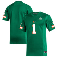 Miami Hurricanes Football Jersey, Green Replica Sportswear Jersey Shirt, Lightweight Breathable Athletic Jersey, Casual Gift for Men
