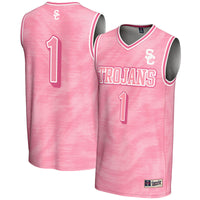 USC Trojans Basketball Jersey, Pink Fashion Lightweight Sportswear Jersey Shirt, Sleeveless Athletic Tank Jersey, Casual Gift for Men