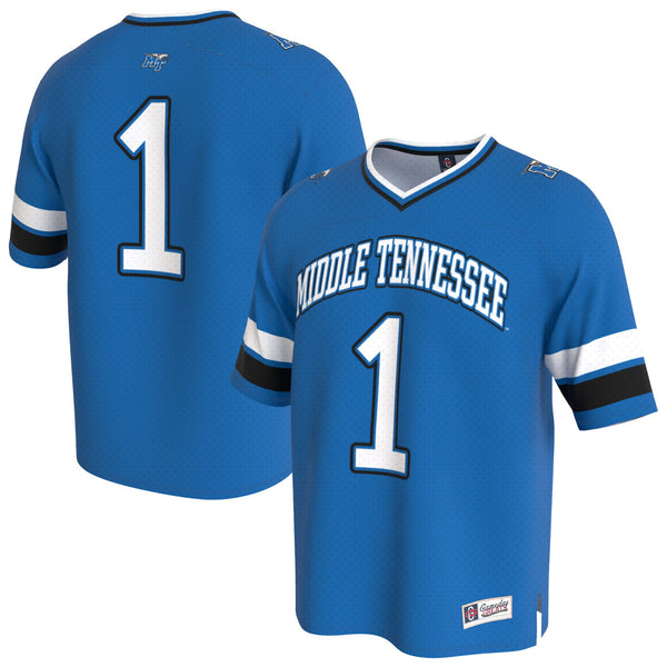 MTSU Blue Raiders Lightweight Collegiate Football Fashion Jersey - Royal