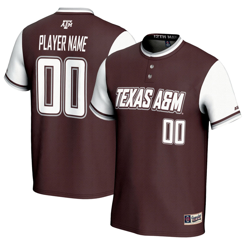 Texas A&M Aggies Softball Jersey, Maroon Lightweight Sportswear Jersey Shirt, Lightweight Breathable Athletic Jersey, Casual Gift for Men