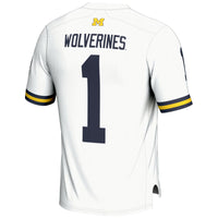 Michigan Wolverines Football Jersey, White Fashion Sportswear Jersey Shirt, Lightweight Breathable Athletic Jersey, Casual Gift for Men