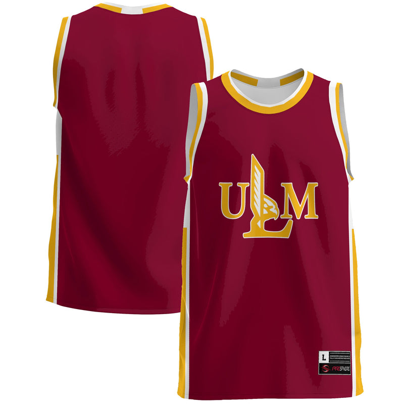 ULM Warhawks Basketball Jersey, Maroon Lightweight Sportswear Jersey Shirt, Sleeveless Athletic Tank Jersey, Casual Gift for Men