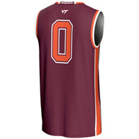 Virginia Tech Hokies Basketball Jersey, Maroon Lightweight Sportswear Jersey Shirt, Sleeveless Athletic Tank Jersey, Casual Gift for Men