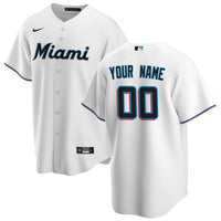 Miami Marlins Baseball Jersey, White Replica Sportswear Jersey Shirt, Lightweight Breathable Athletic Jersey, Casual Gift for Men, Style 3811580