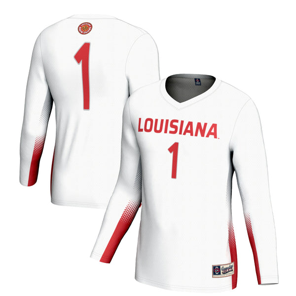 #1 Louisiana Ragin' Cajuns Lightweight Volleyball Jersey - White