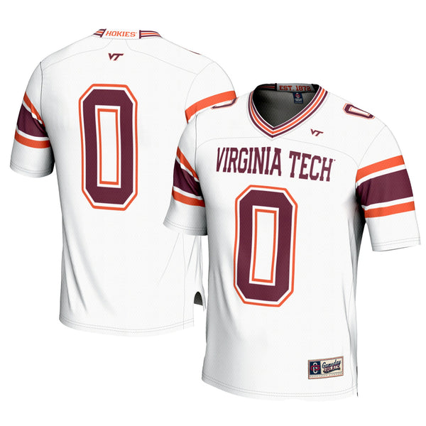 #0 White Virginia Tech Hokies Football Jersey