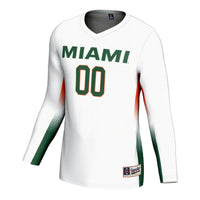 Miami Hurricanes Volleyball Jersey, White Lightweight Sportswear Jersey Shirt, Lightweight Breathable Athletic Jersey, Casual Gift for Men