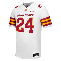 Iowa State Cyclones Football Jersey, White Sportswear Jersey Shirt, Lightweight Breathable Athletic Jersey, Casual Gift for Men, Style 201905493