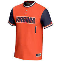 Virginia Cavaliers Softball Jersey, Orange Lightweight Sportswear Jersey Shirt, Lightweight Breathable Athletic Jersey, Casual Gift for Men
