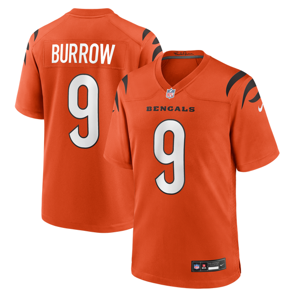 Cincinnati Bengals Joe Burrow Orange Alternate Game Jersey