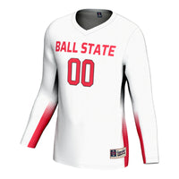 Ball State Cardinals Volleyball Jersey, White Lightweight Sportswear Jersey Shirt, Lightweight Breathable Athletic Jersey, Casual Gift for Men