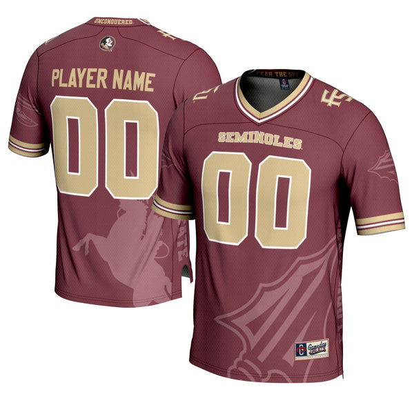 Florida State Seminoles Icon Print NIL Pick-A-Player Football Jersey - Garnet