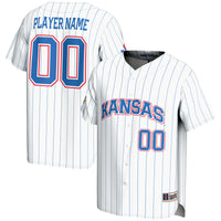 Kansas Jayhawks Baseball Jersey, White Lightweight Sportswear Jersey Shirt, Lightweight Breathable Athletic Jersey, Casual Gift for Men