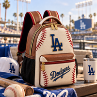 LAD Heritage - Cream and Saddle Baseball Stitch Backpack