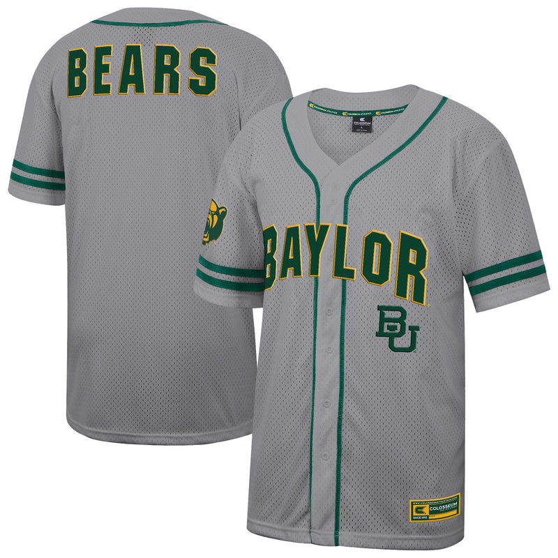 Baylor Bears Baseball Jersey, Gray Sportswear Jersey Shirt, Lightweight Breathable Athletic Jersey, Casual Gift for Men