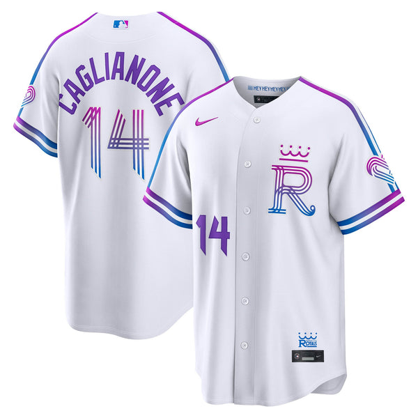 Kansas City Royals Jac Caglianone White 2026 City Connect Stadium Jersey