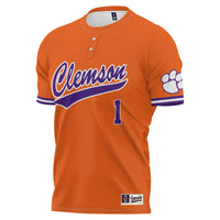 Clemson Tigers Lightweight Softball Jersey, Orange Sportswear Jersey Shirt, Lightweight Breathable Athletic Jersey, Casual Gift for Men