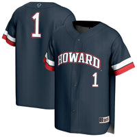 Howard Bison Baseball Jersey, Navy Fashion Sportswear Jersey Shirt, Lightweight Breathable Athletic Jersey, Casual Gift for Men