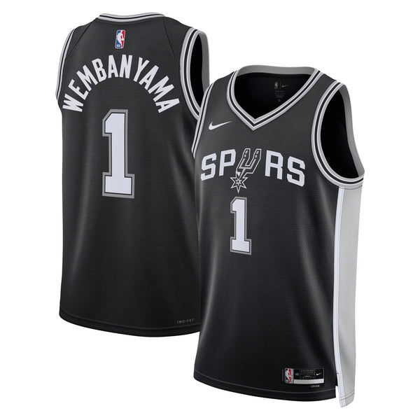 San Antonio Spurs Icon Edition Swingman Jersey - Black - Victor Wembanyama